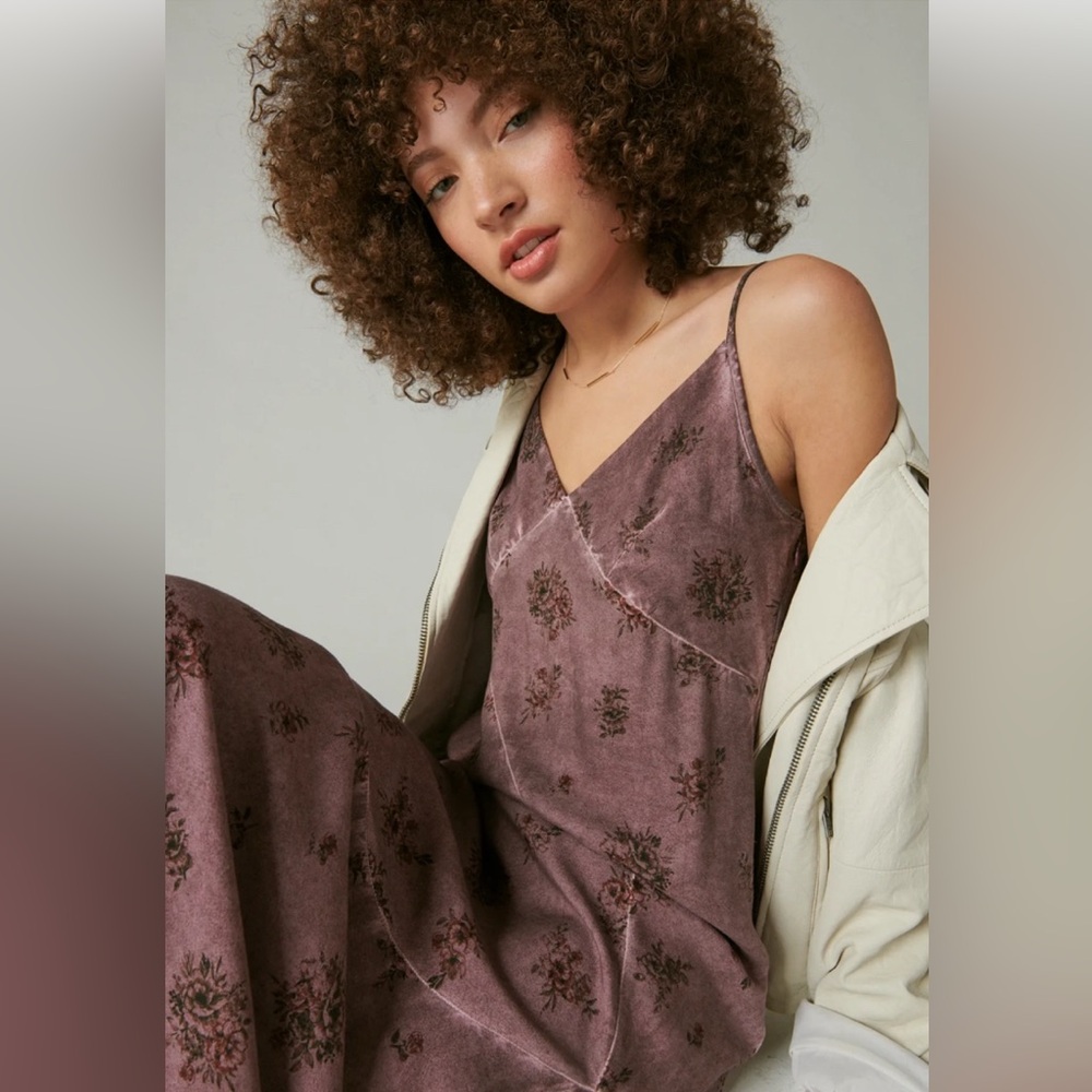 Lucky Brand Purple Floral Midi Dress